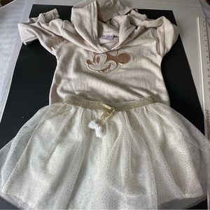 Isaac Mizrahi NWOT Tutu Skirt 3-4 & Disney Minnie Mouse Hoodie 4-5 Used- set.